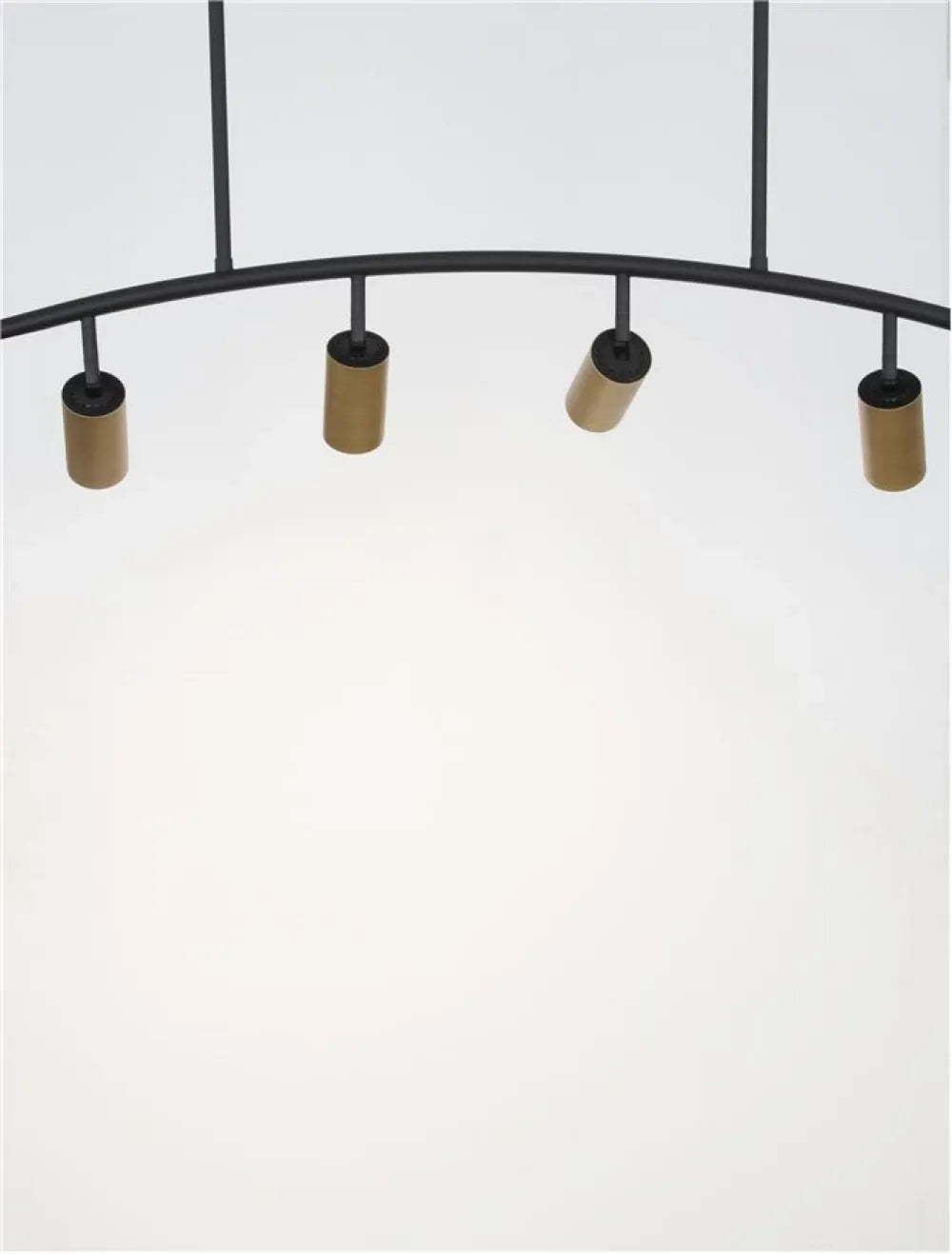 Lustra structura din Aluminiu Negru si abajur din Aluminiu Auriu H90xL96.5cm IP20 POGNO