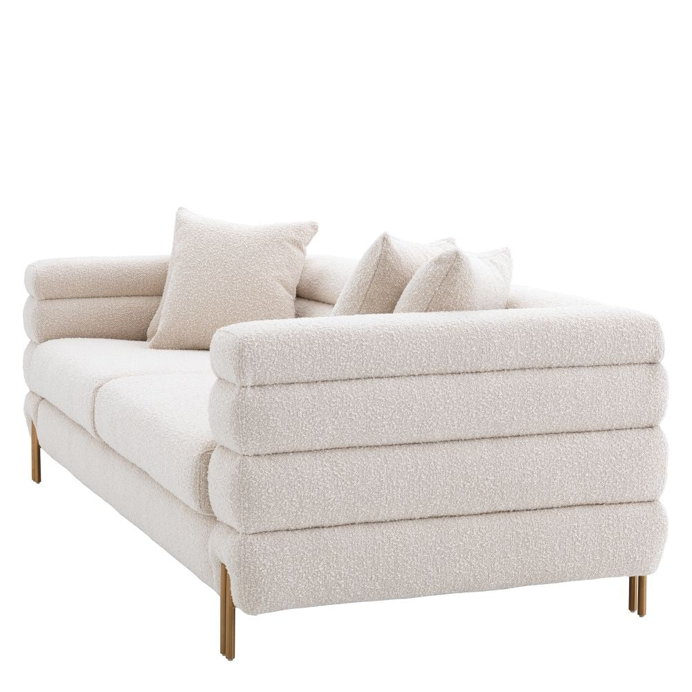 Canapea fixa York Eichholtz tapitata cu Stofa Boucle Crem L230cm