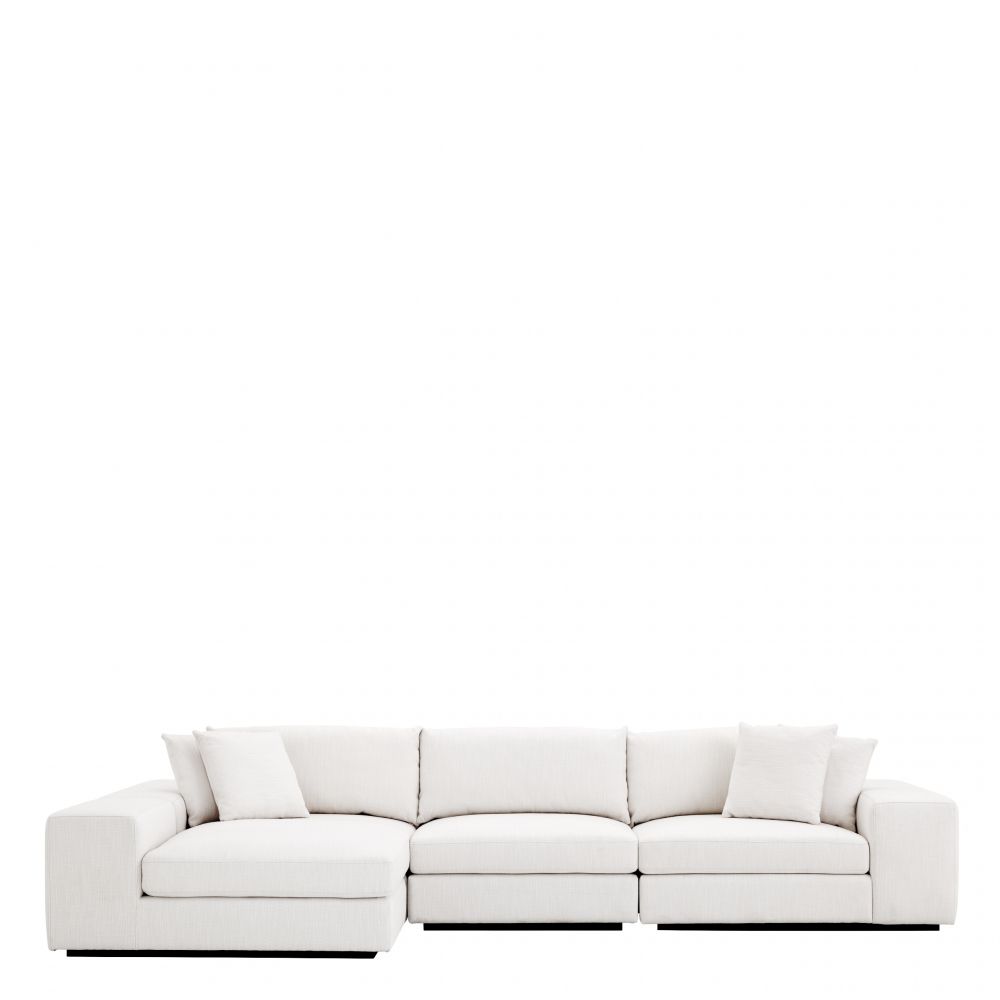 Coltar modular Vista Grande Eichholtz din Stofa Avalon Alba L380cm