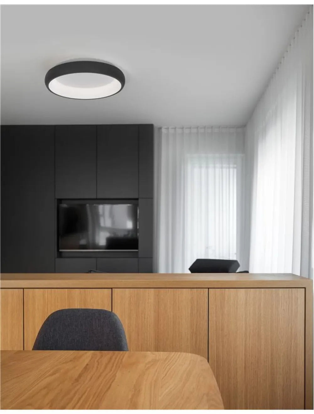 Plafoniera din Aluminiu Negru H8.5xL41cm IP20 32W 1952lm 3000k ALBI