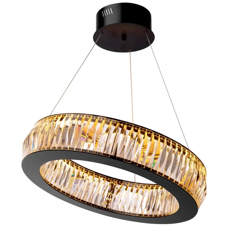 Candelabru din Metal Negru si Cristal Transparent H13xD63cm Vancouver S Eichholtz