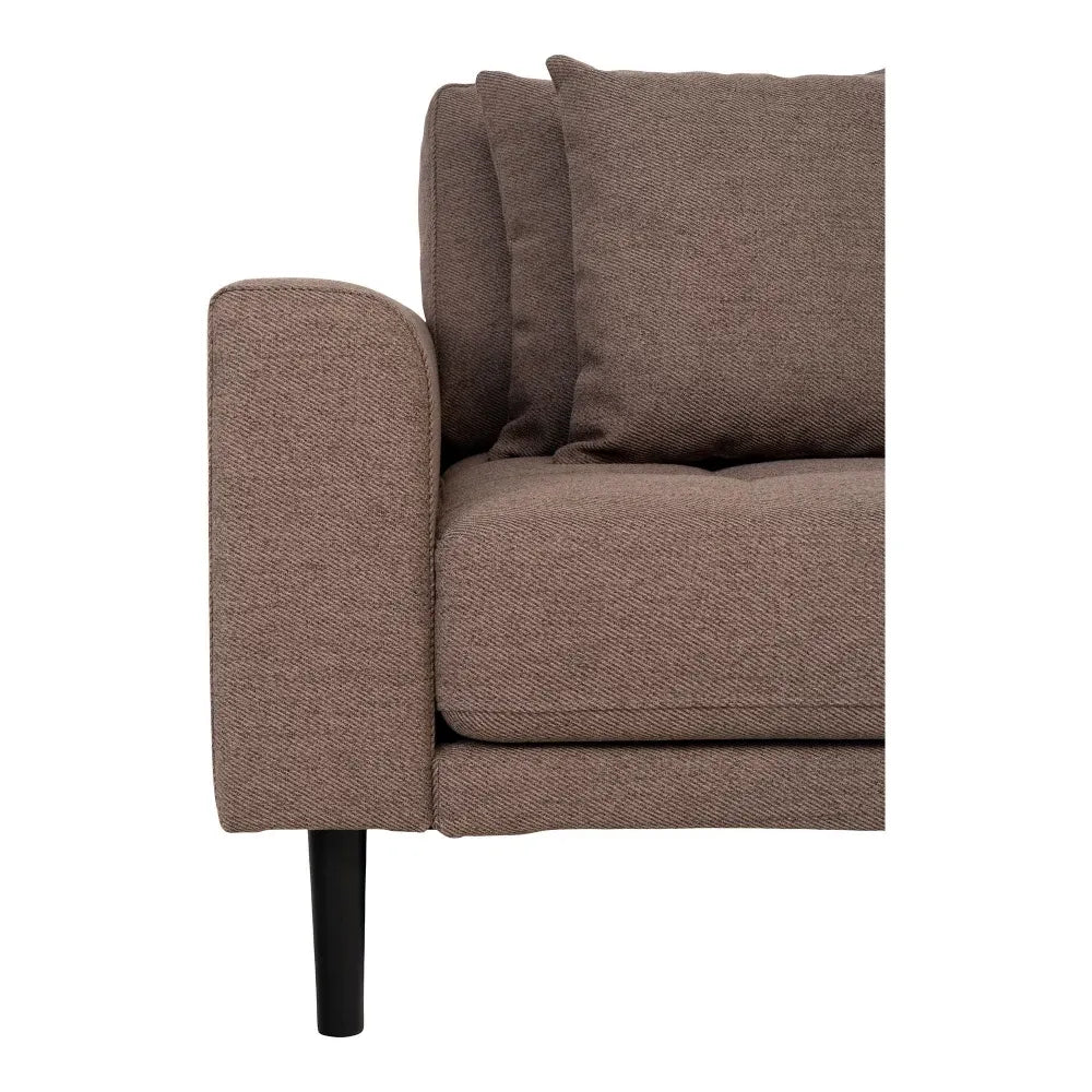 Coltar orientare dreapta cu picioare din Lemn de fag negru tapitat cu Stofa Maro L290xH76cm Lido