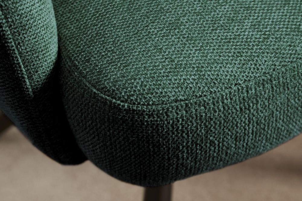 Set 2 scaune rotative tapitat cu Stofa Verde cu picioare din Metal Negru H92xL60xA67cm Big George Retro