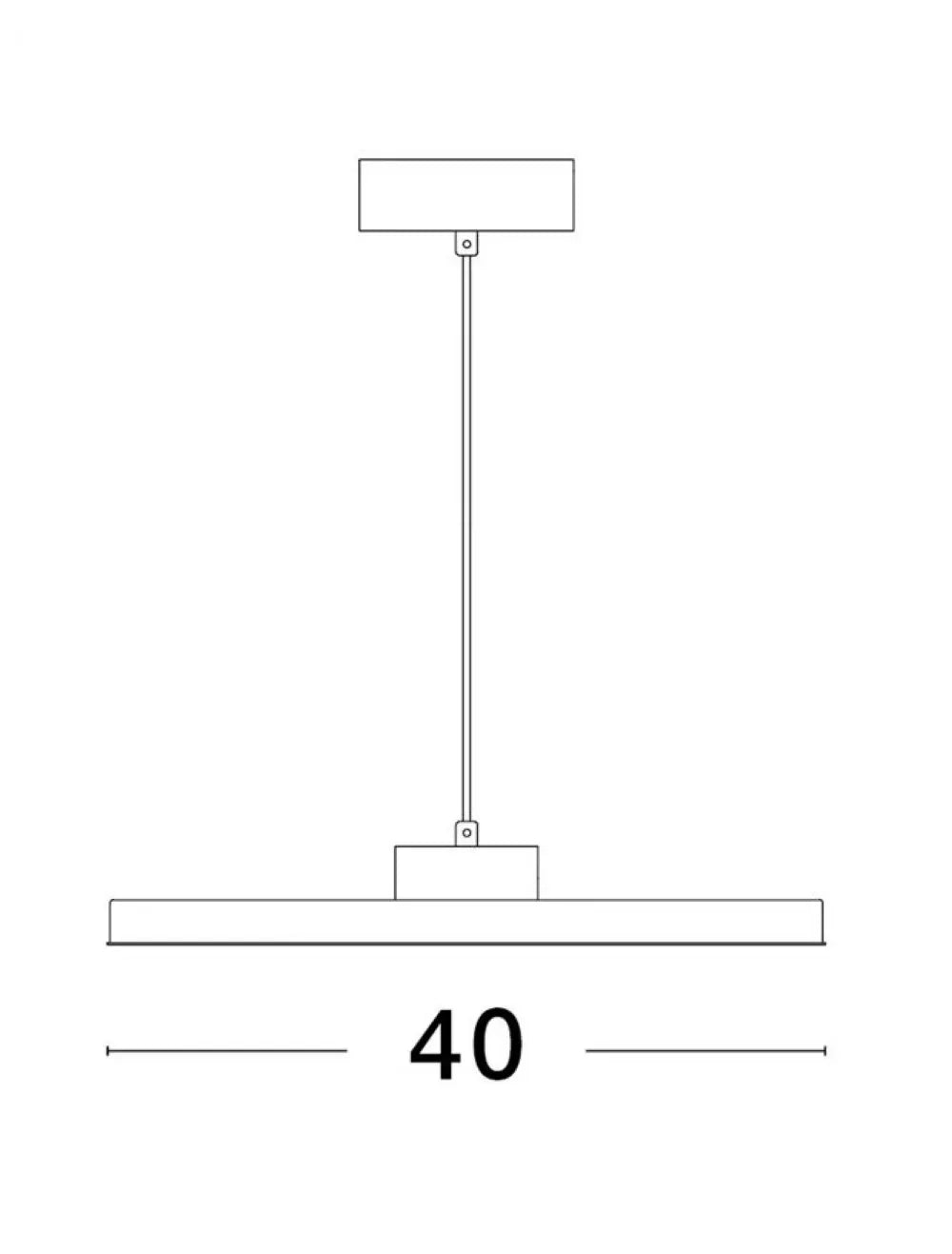 Pendul structura din Aluminiu Alb si abajur din Acrilic  L40cm IP20 30W 2221lm 3000k ANDRIA