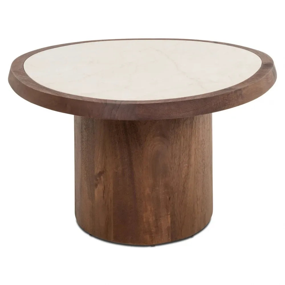 Masuta de cafea din Lemn de mango Maro si Lemn de mango/Marmura Maro/Bej L90xH39cm Melrose Richmond interiors