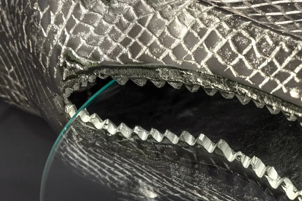 Masuta suspendata din Sticla securizata Transparent si Metal Argintiu L46xH24cm Wildlife crocodile
