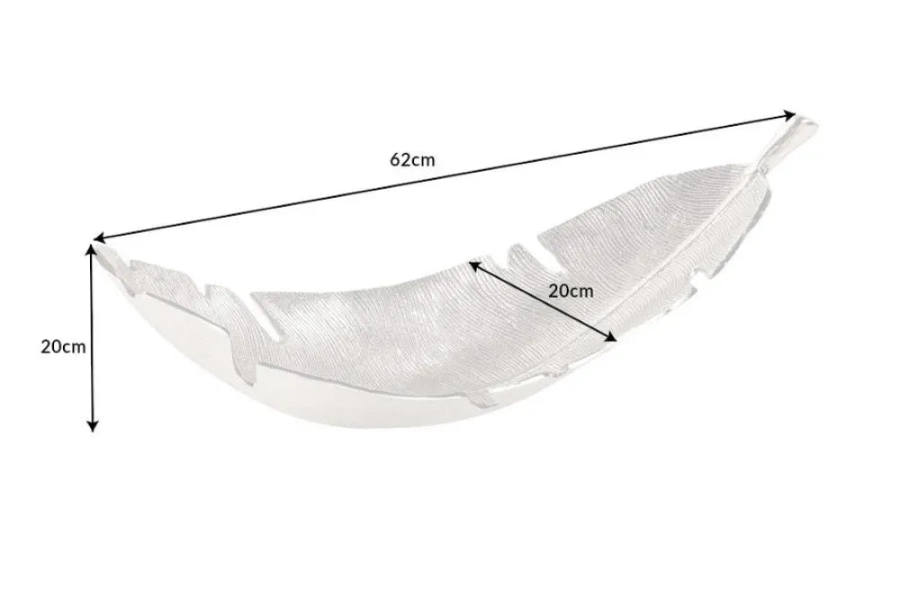 Bol decorativ din Metal Argintiu H20xL62cm Silver Leaf