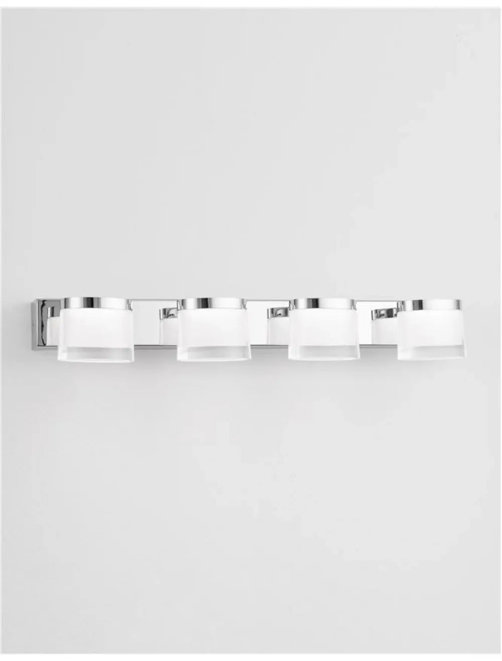 Aplica de perete structura din Aluminiu Argintiu si abajur din Acrilic Alb H7.5xL51cm IP44 20W 2052lm 3000k SABIA