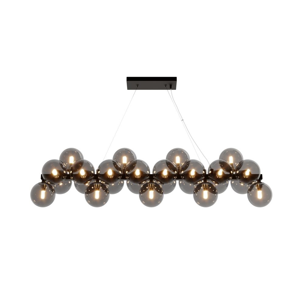 Lustra din Metal si Sticla Negru cu 25 becuri G9 28W L124xH134cm Dallas