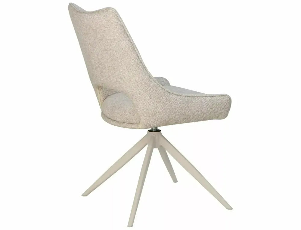 Scaun rotativ din Stofa Leo Bej deschis si Metal Bej H87xL56xA44cm Fino