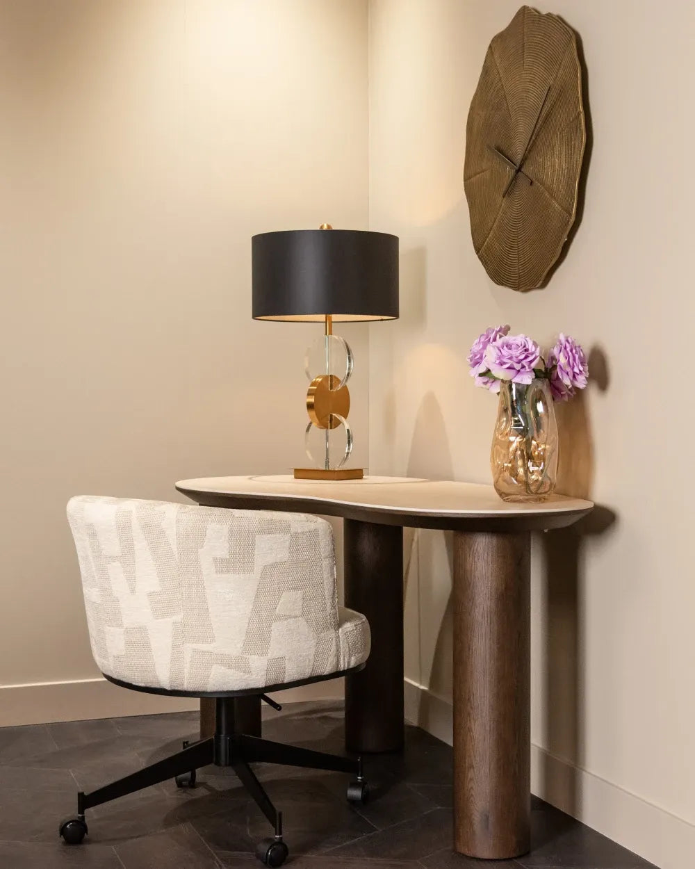 Birou din MDF Maro si Ceramica Bej L150xH76cm Ritz