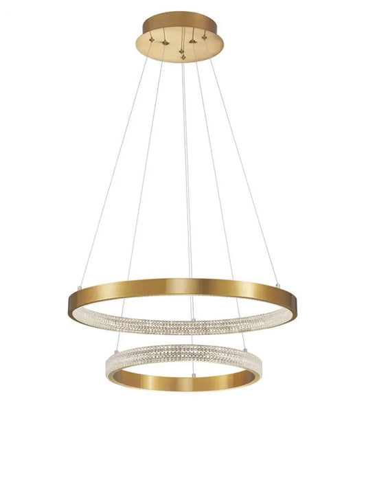 Candelabru structura din Aluminiu Auriu antichizat si abajur din Acrilic Transparent H120xL60cm IP20 62W 3113lm 3000k PRESTON