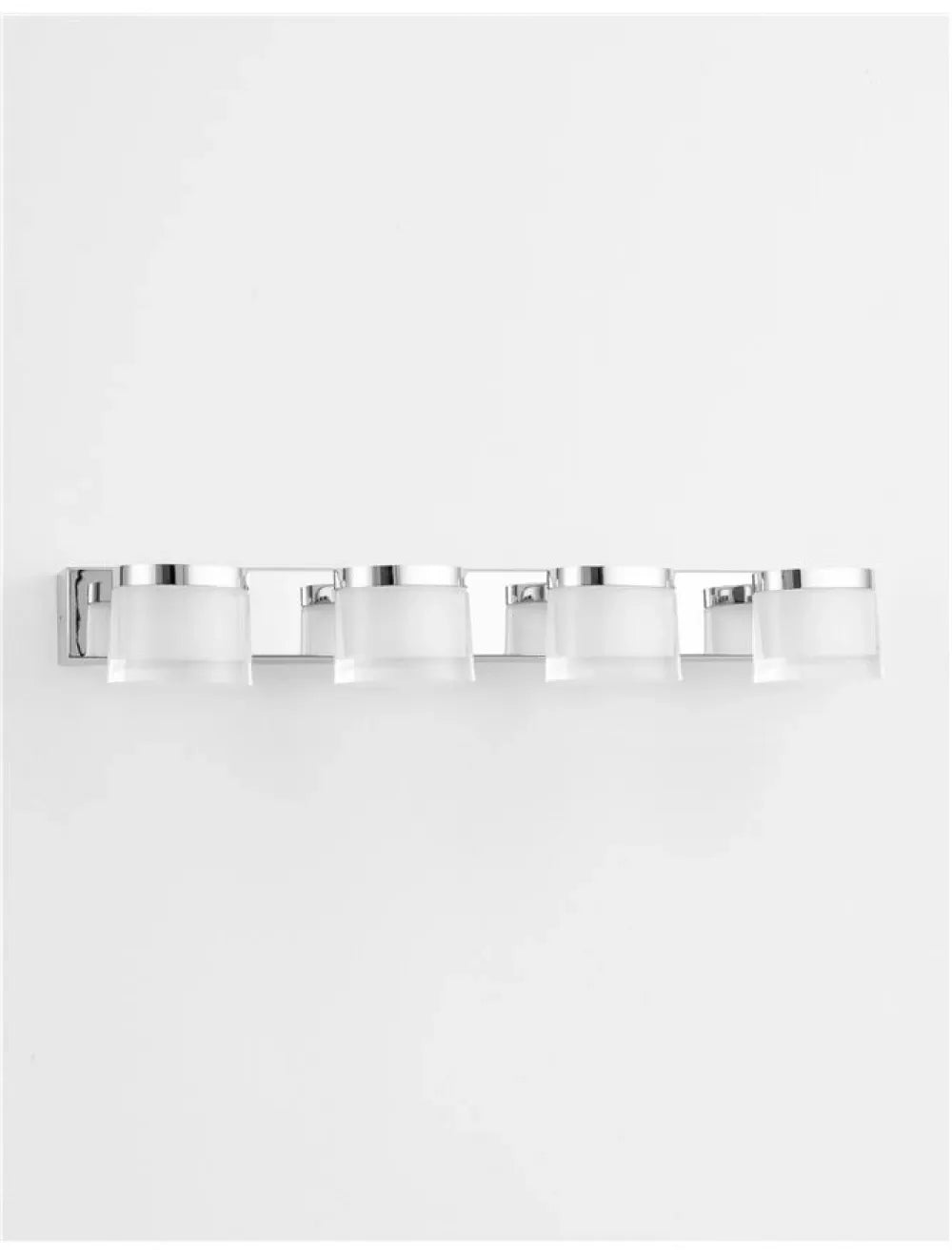 Aplica de perete structura din Aluminiu Argintiu si abajur din Acrilic Alb H7.5xL51cm IP44 20W 2052lm 3000k SABIA