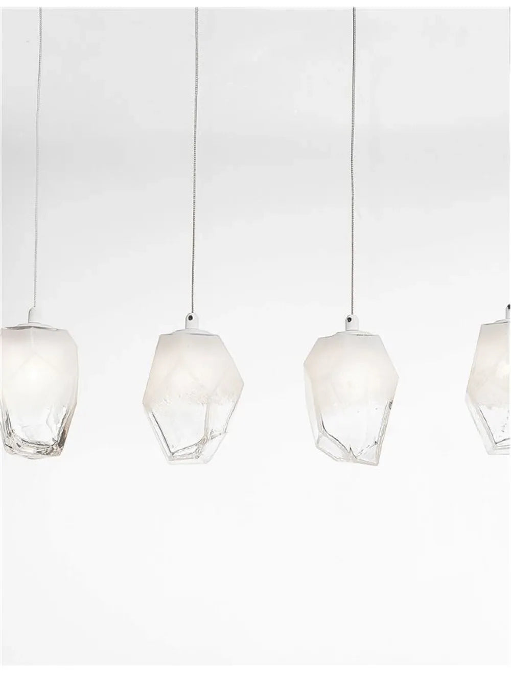 Lustra structura din Metal Alb si abajur din Sticla Alb H180xL84cm IP20 ICE