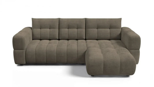 Coltar in forma de L tapitat cu material pet friendly Alias maro L264 x 160cm