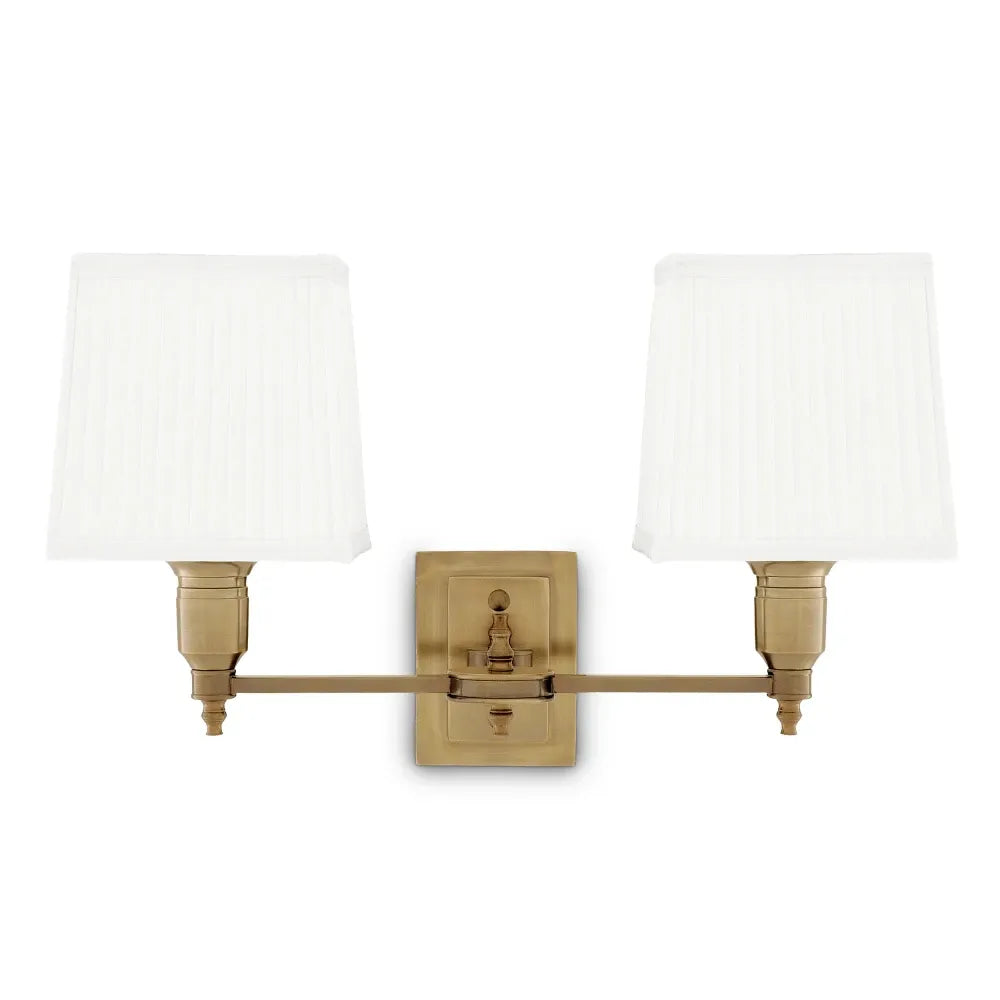 Aplica de perete din Metal Alama si Stofa Alb H27xL40cm Lexington Double Eichholtz