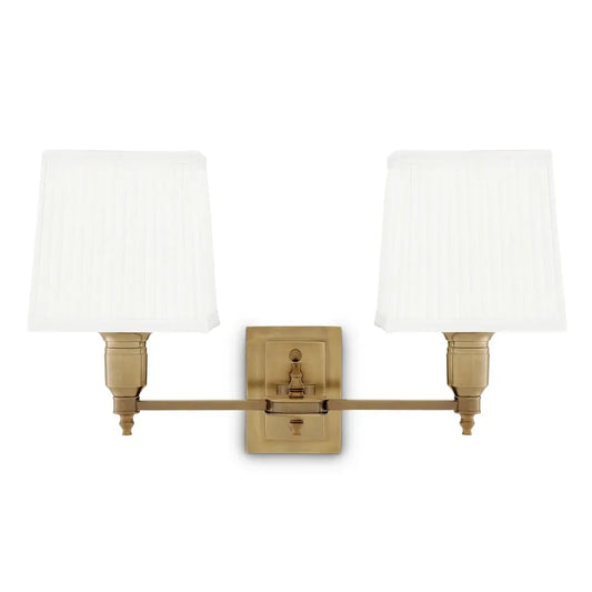 Aplica de perete din Metal Alama si Stofa Alb H27xL40cm Lexington Double Eichholtz