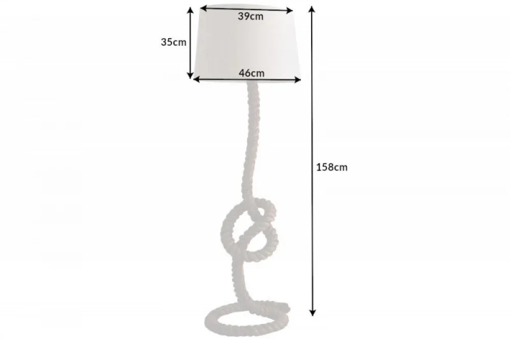 Lampa de podea din Abaca Maro si Textil Crem H158xD46cm Seven Seas
