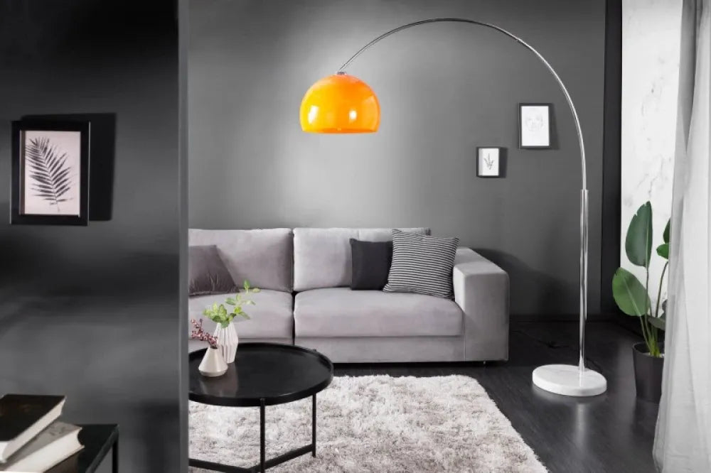 Lampa de podea din Marmura/Metal Alb si Plastic Portocaliu H175-205xL150-160cm Big Bow