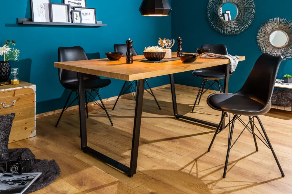 Masa din MDF Maro si Metal Negru L160xH77cm Loft