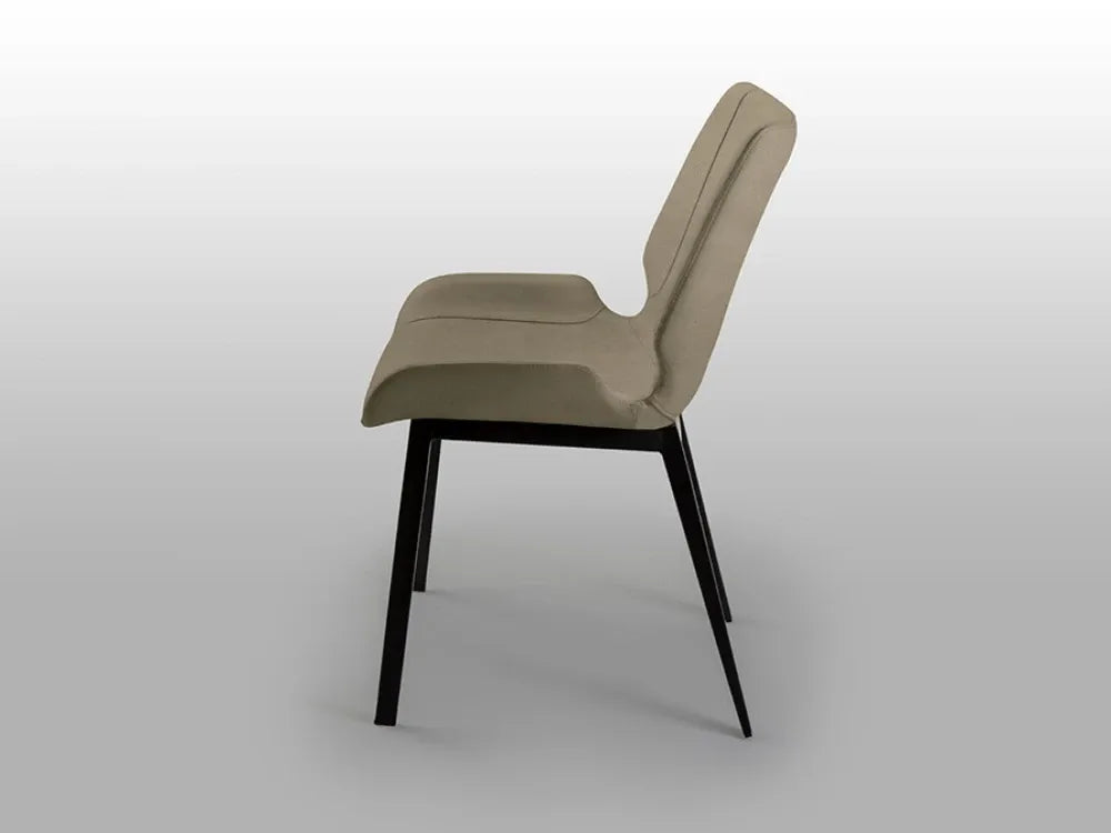 Scaun din Metal Negru si Stofa Bej L54xH83cm Kiara