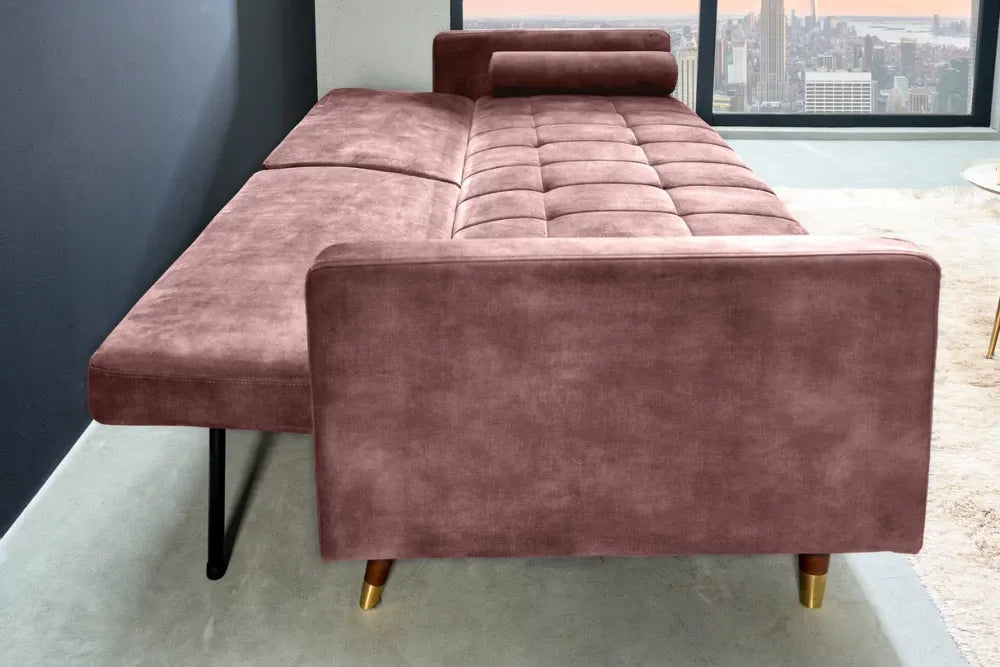 Canapea tapitat cu Catifea Roz L196cm Couture