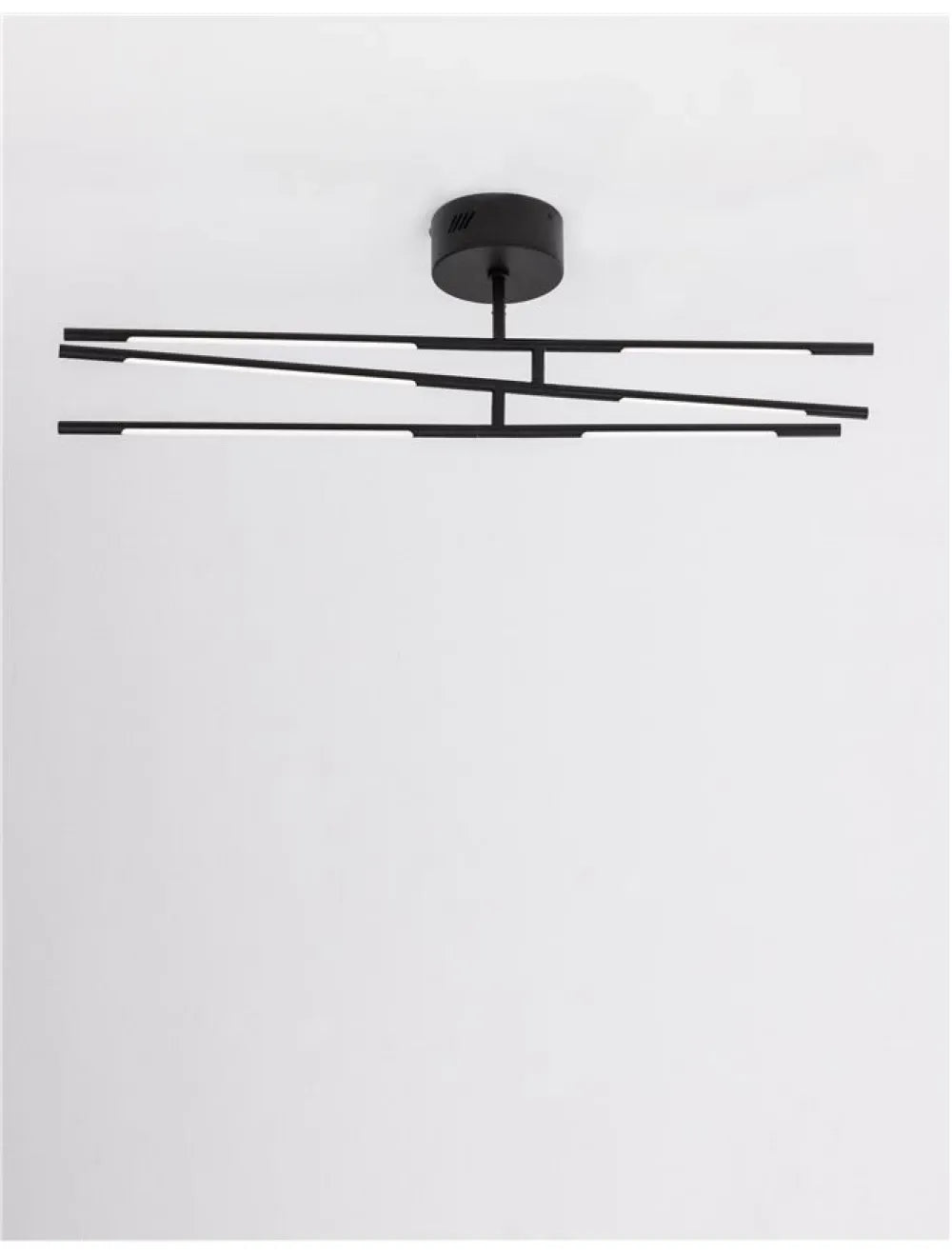 Plafoniera structura din Metal Negru si abajur din Acrilic Alb H25.5xL84cm IP20 32W 2304lm 3000k RACCIO