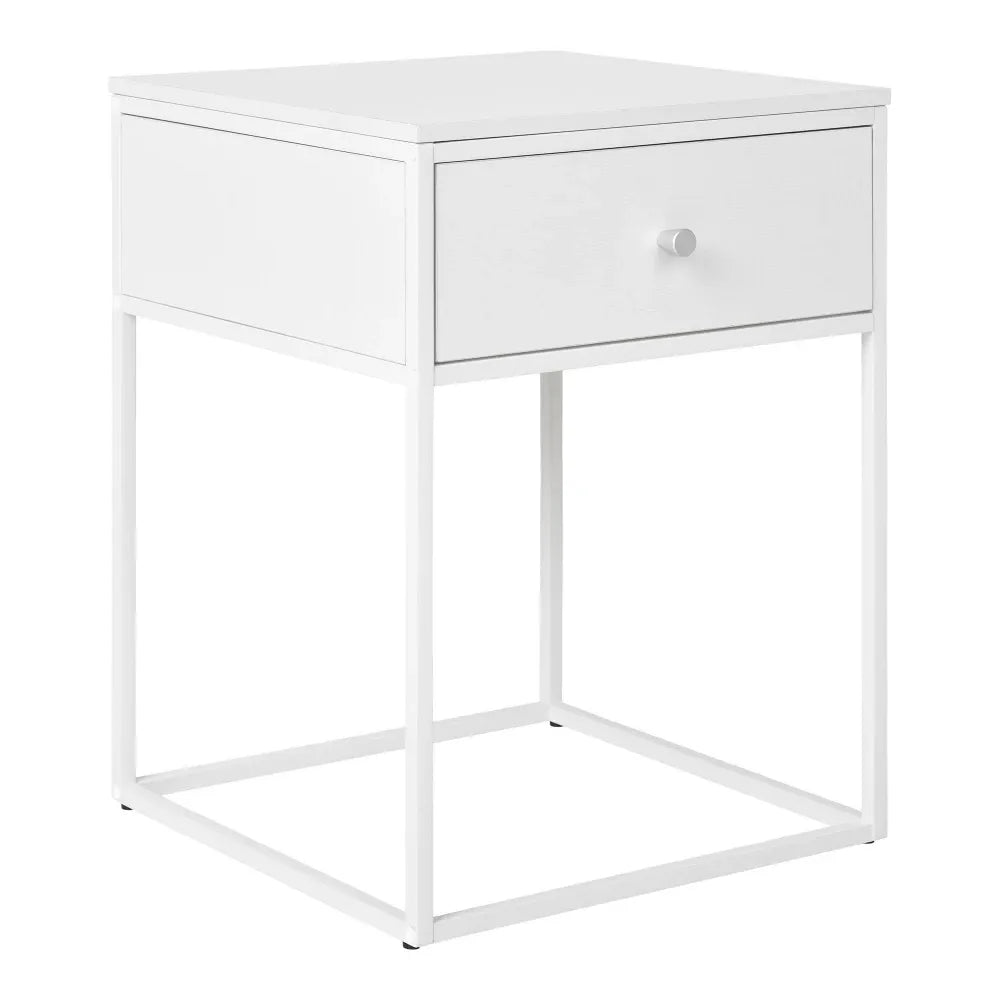 Noptiera din Metal Alb si MDF Alb L40xH55cm Vita