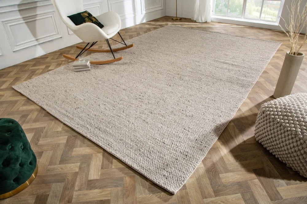 Covor din Lana/Poliester Gri L350cm Wool