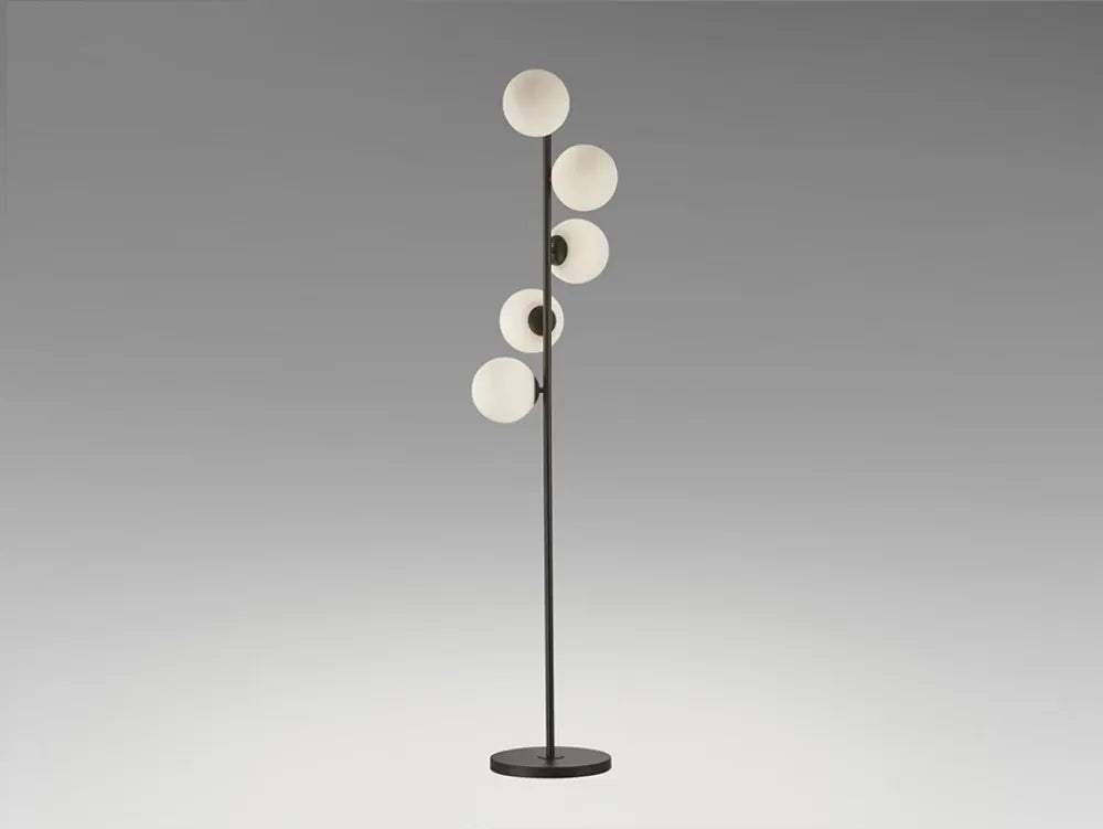 Lampa de podea din Metal Negru si Sticla Alb H159xD34cm Inoa