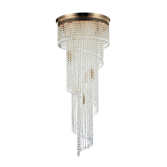 Lustra rotunda din Cristal Transparent cu 12 becuri D42xH100cm Cascade