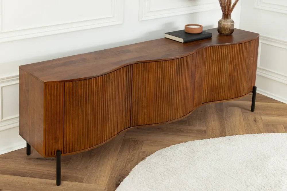 Comoda din Lemn de mango Maro si Metal Negru L177xH76cm GRANDEUR