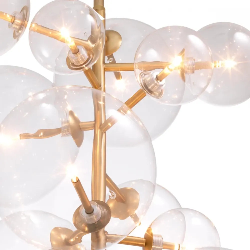Candelabru din Metal Alama si Sticla Transparent H71xD26cm Ezra Eichholtz
