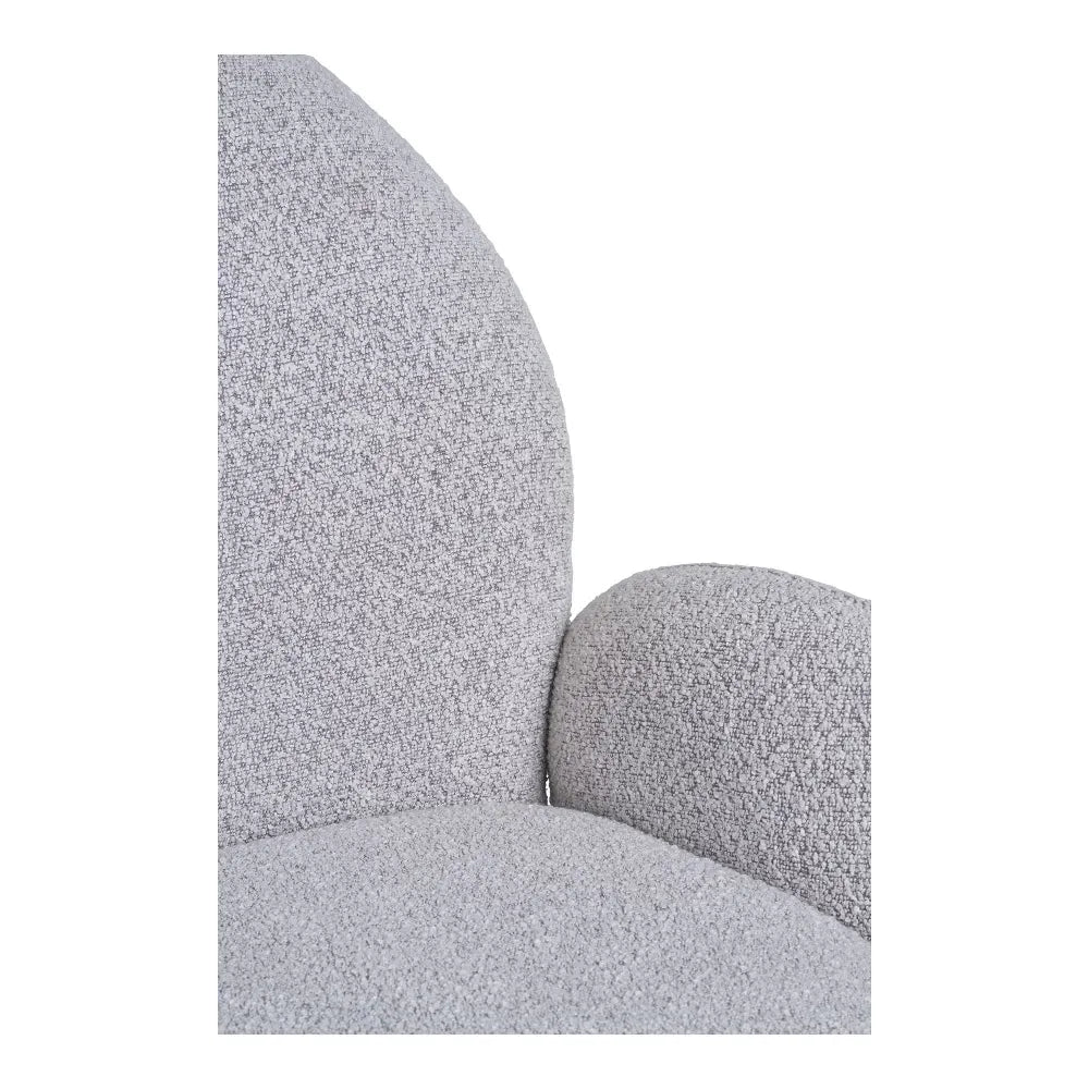 Scaun din Metal Gri si Stofa boucle Gri H91.5xL65xA69cm Lana