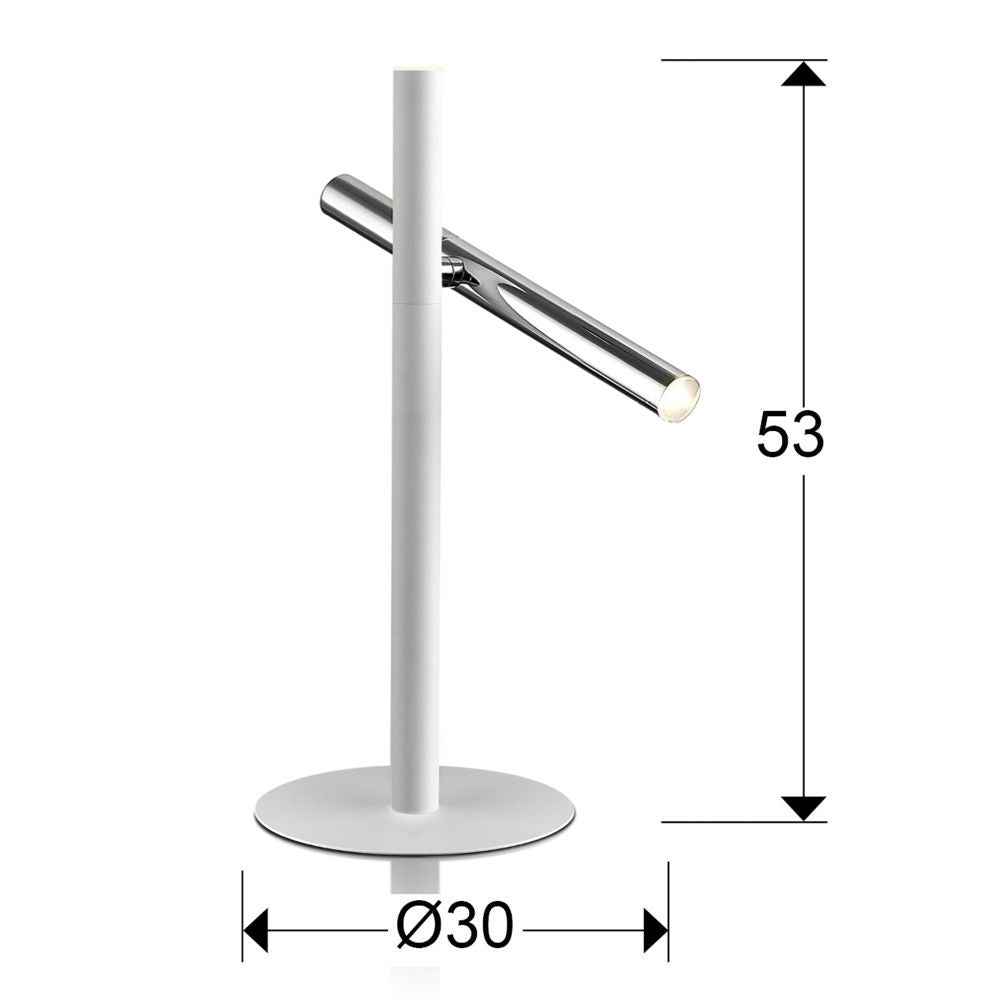 Veioza din Metal Argintiu/Alb L31xH53cm Varas