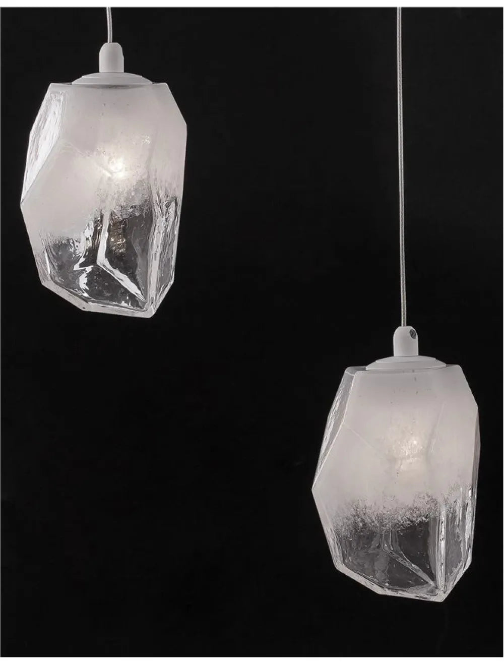 Lustra structura din Metal Alb si abajur din Sticla Alb H180xL84cm IP20 ICE