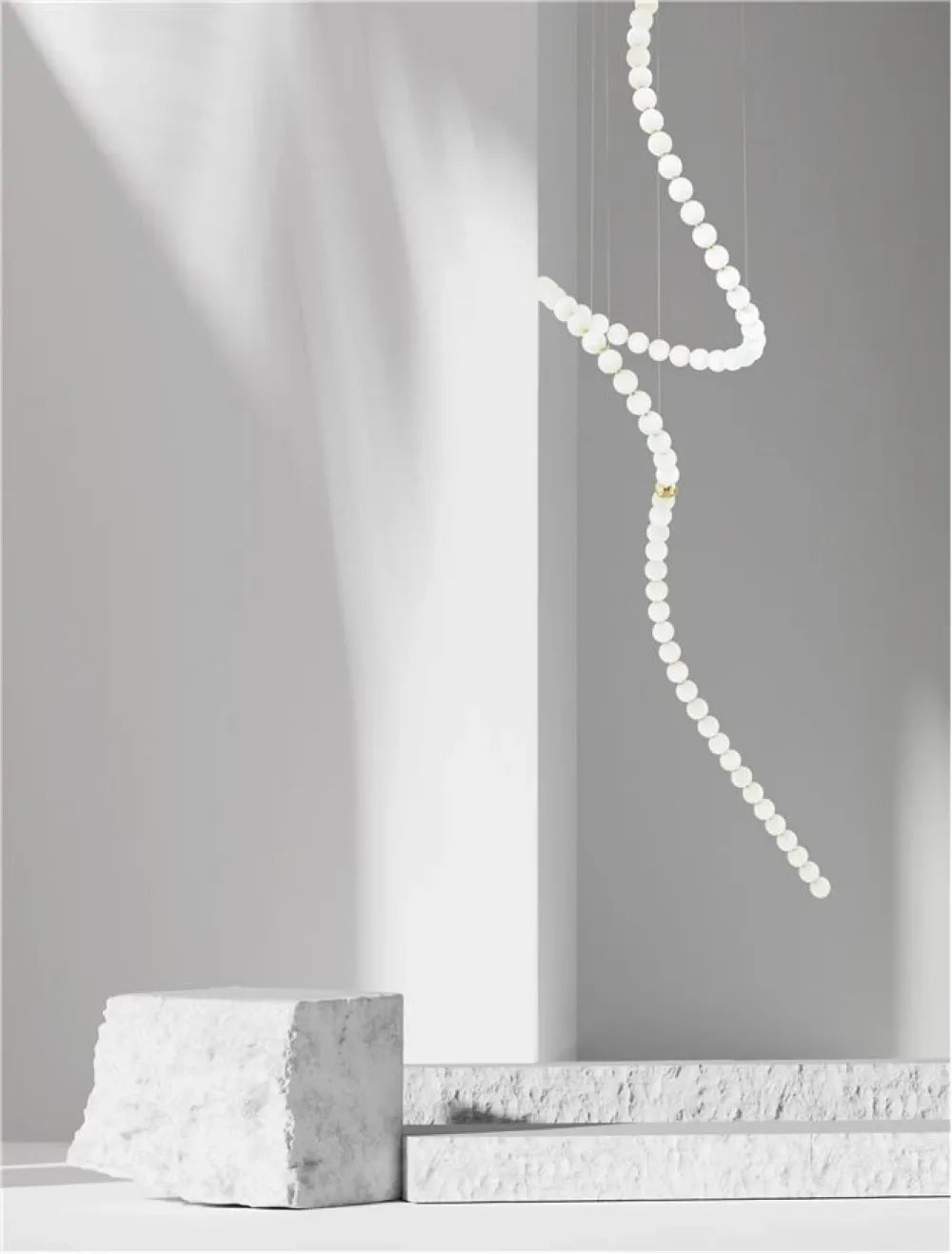 Candelabru structura din Metal Auriu si abajur din Sticla Alb H400xL79cm IP20 207W 13065lm 3000k PERLA