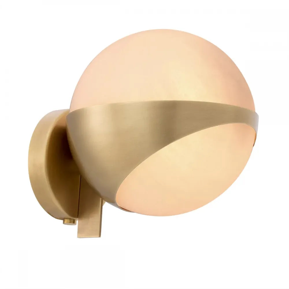 Aplica de perete din Metal Alama atichizata si Sticla Alb H19xL14cm Wilson Eichholtz