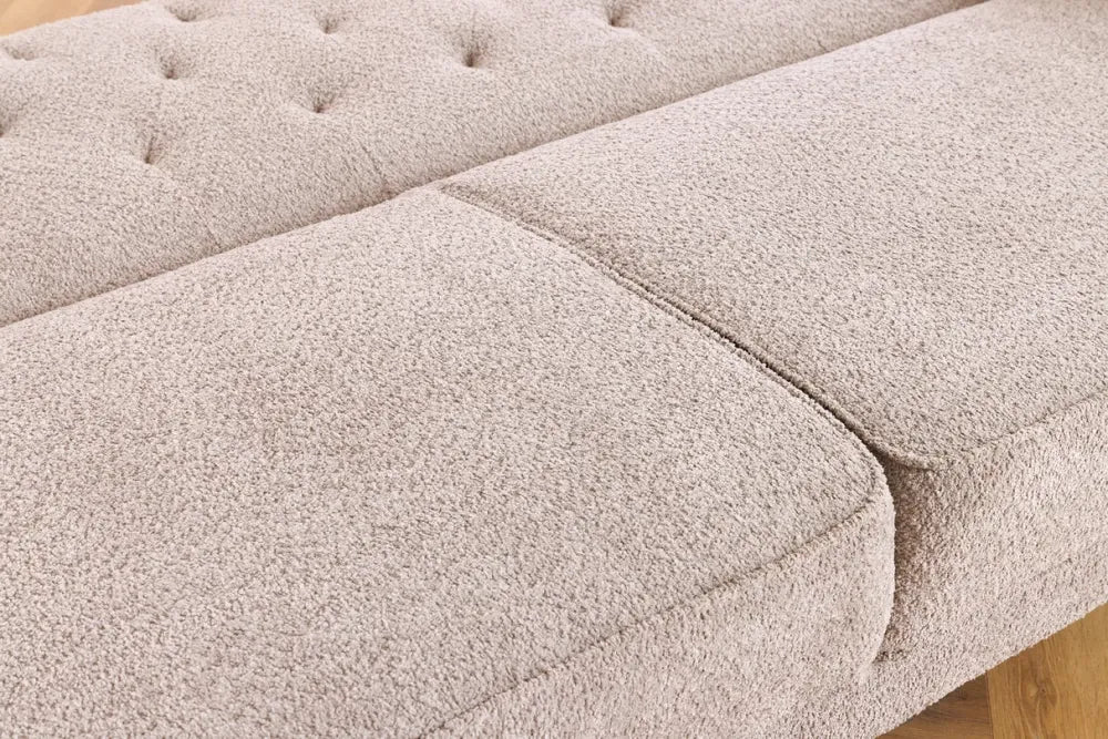 Canapea cu functie pat tapitat cu Stofa boucle Grej L220cm Maison belle