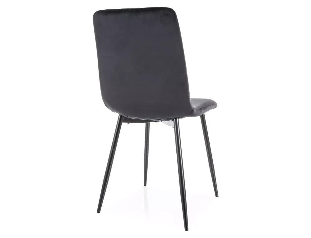 Set 2 scaune din Catifea Negru si Metal Negru Hx91Lx45xAcm Daren