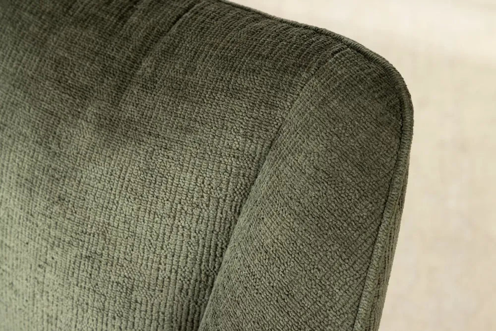 Set 2 scaune rotative cu brate tapitat cu Chenille Verde si picioare din Metal Negru H85xL55xA58cm Avignon