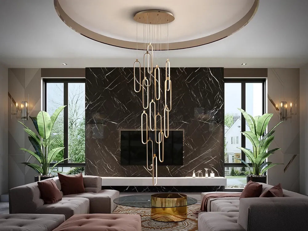 Candelabru din Aluminiu Rose gold H300xD60cm Colette