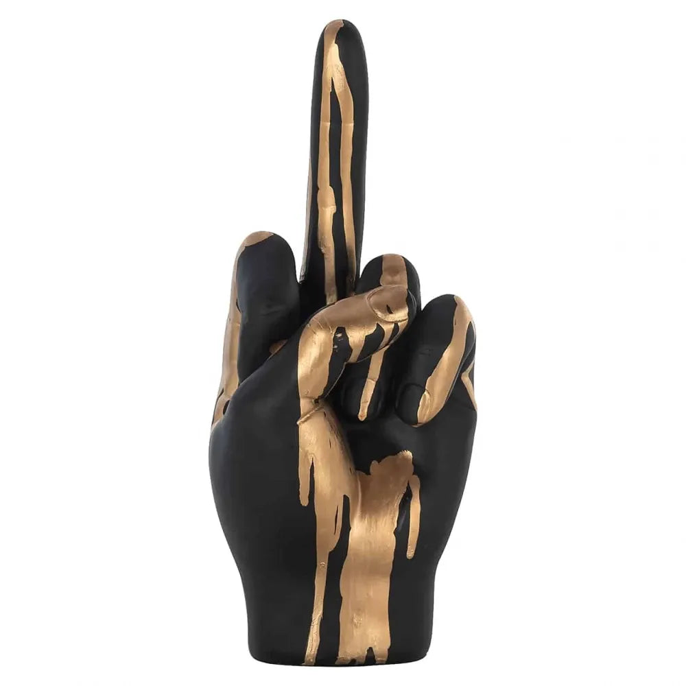 Obiect decorativ mana din Polirasina Negru/Auriu H21.5xL9cm Digitus Richmond interiors
