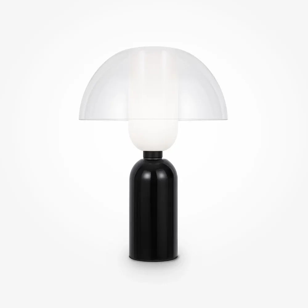 Veioza din Metal/Ceramica Negru si Sticla Transparent H42.5xD30cm Memory