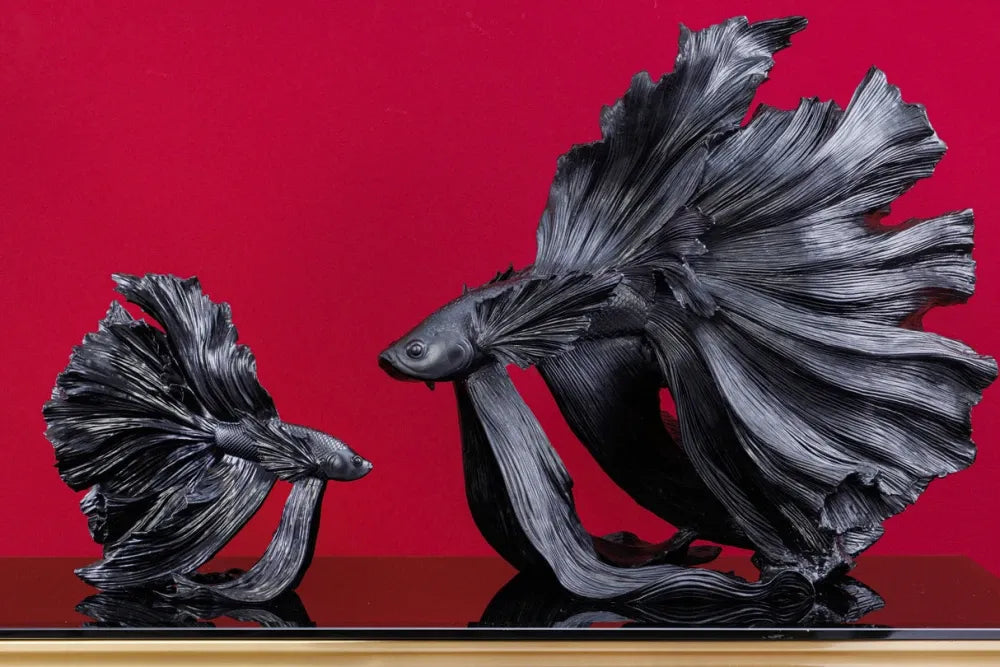 Statueta din Polirasina Negru H36xL32cm Crowntail