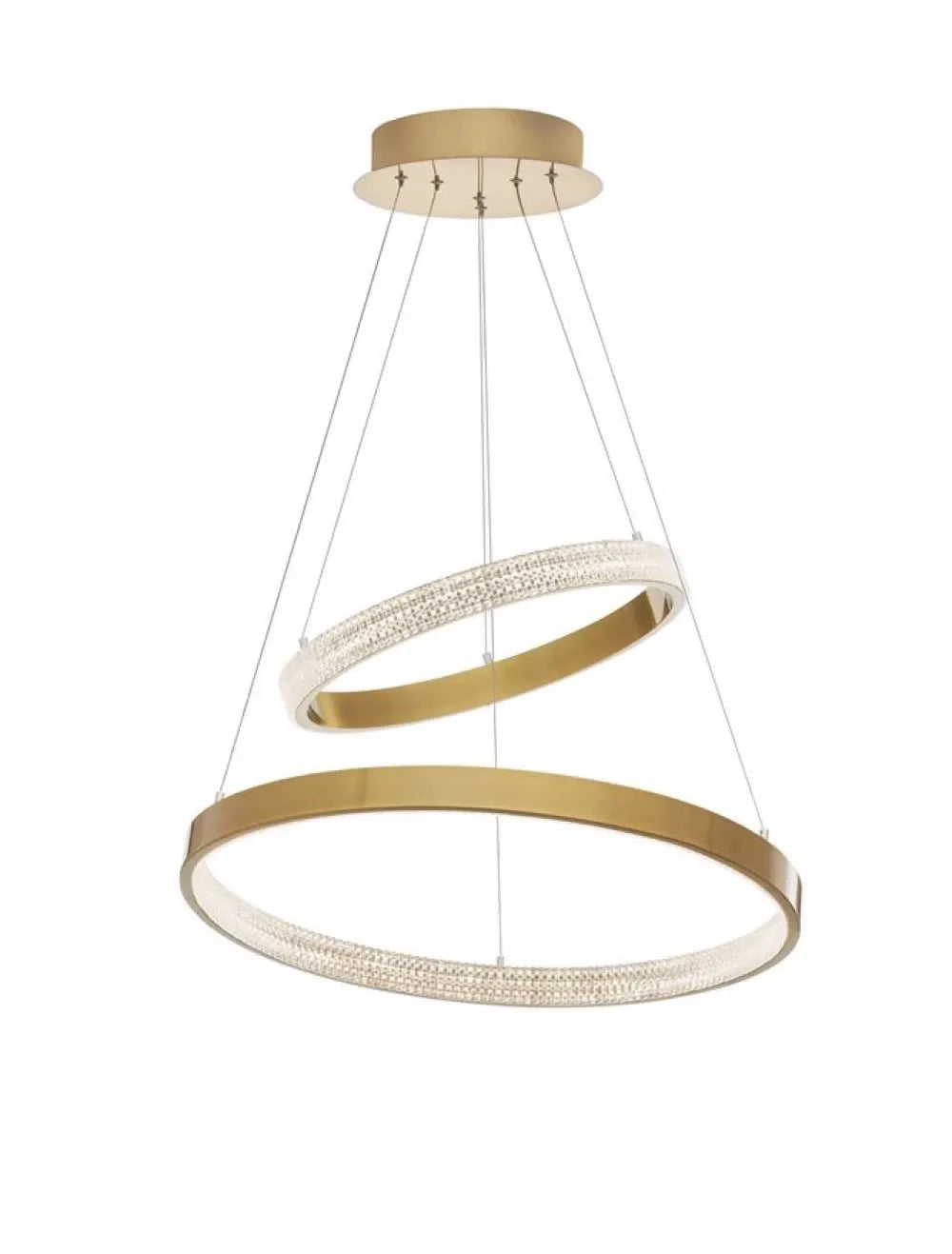 Candelabru structura din Aluminiu Auriu antichizat si abajur din Acrilic Transparent H120xL60cm IP20 62W 3113lm 3000k PRESTON