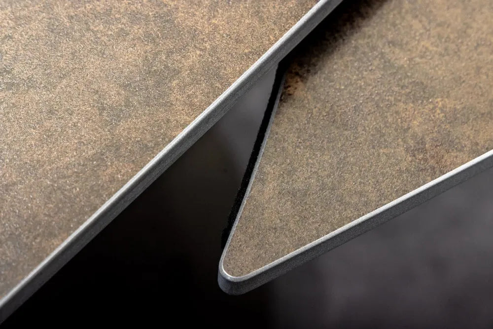 Masa extensibila din Ceramica Maro si Metal Bronz L130-190xH75cm Inception