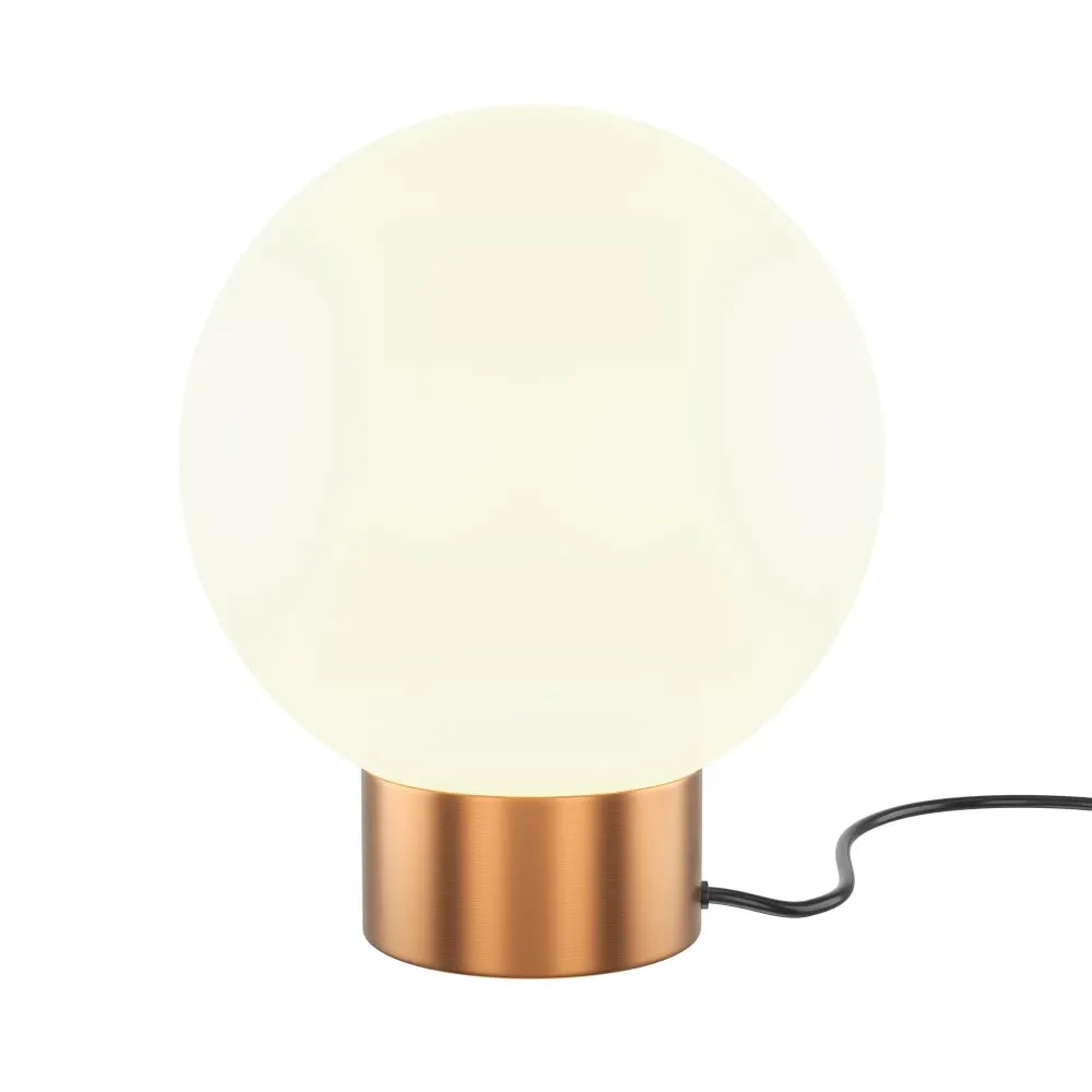 Veioza din Metal Auriu si Sticla Alb H23.7xD20cm Basic form