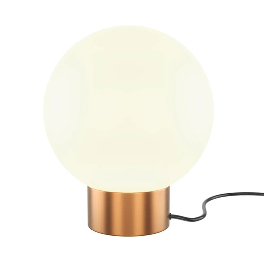 Veioza din Metal Auriu si Sticla Alb H23.7xD20cm Basic form