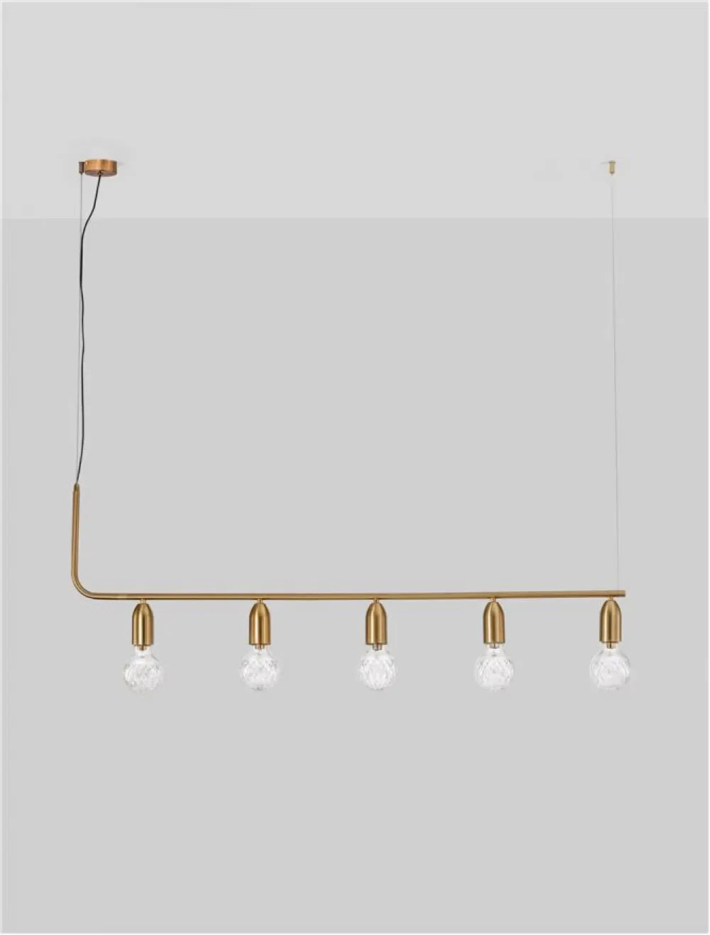 Lustra structura din Metal Alama si abajur din Sticla Transparent H120xL128cm IP20 VEDA